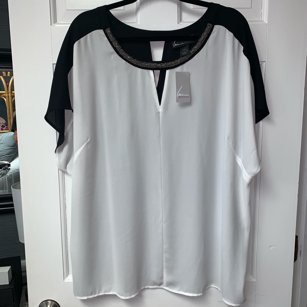LANE BRYANT Black & White Blouse